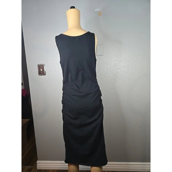 Isabel Maternity Women's Black Sleeveless Stretch Bodycon Dress Size Medium - Picture 3 of 5